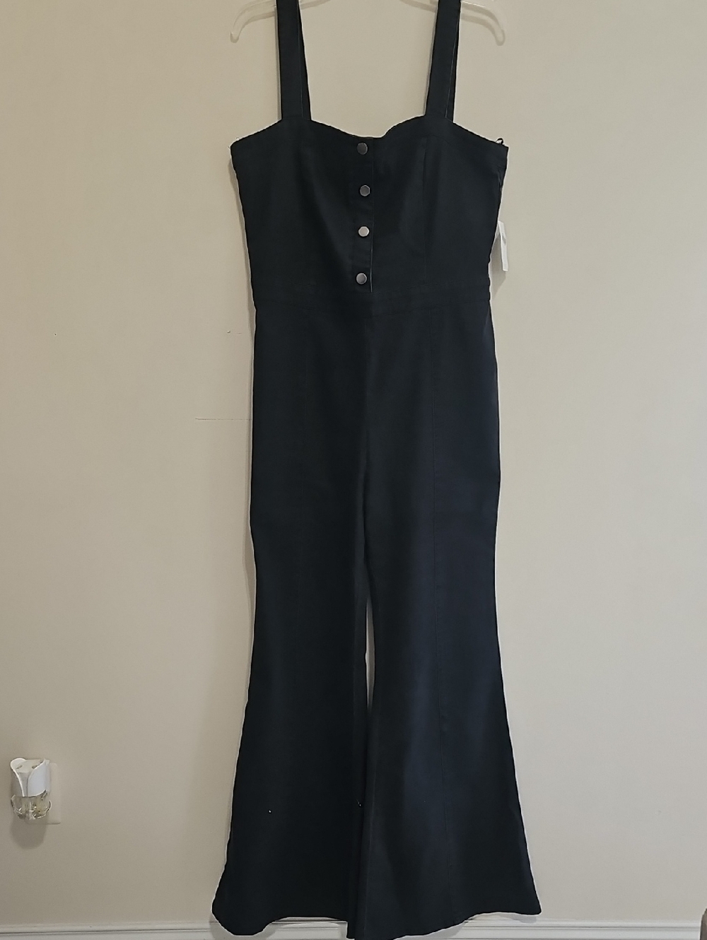 Black Jean Wide-Leg Jumpsuit